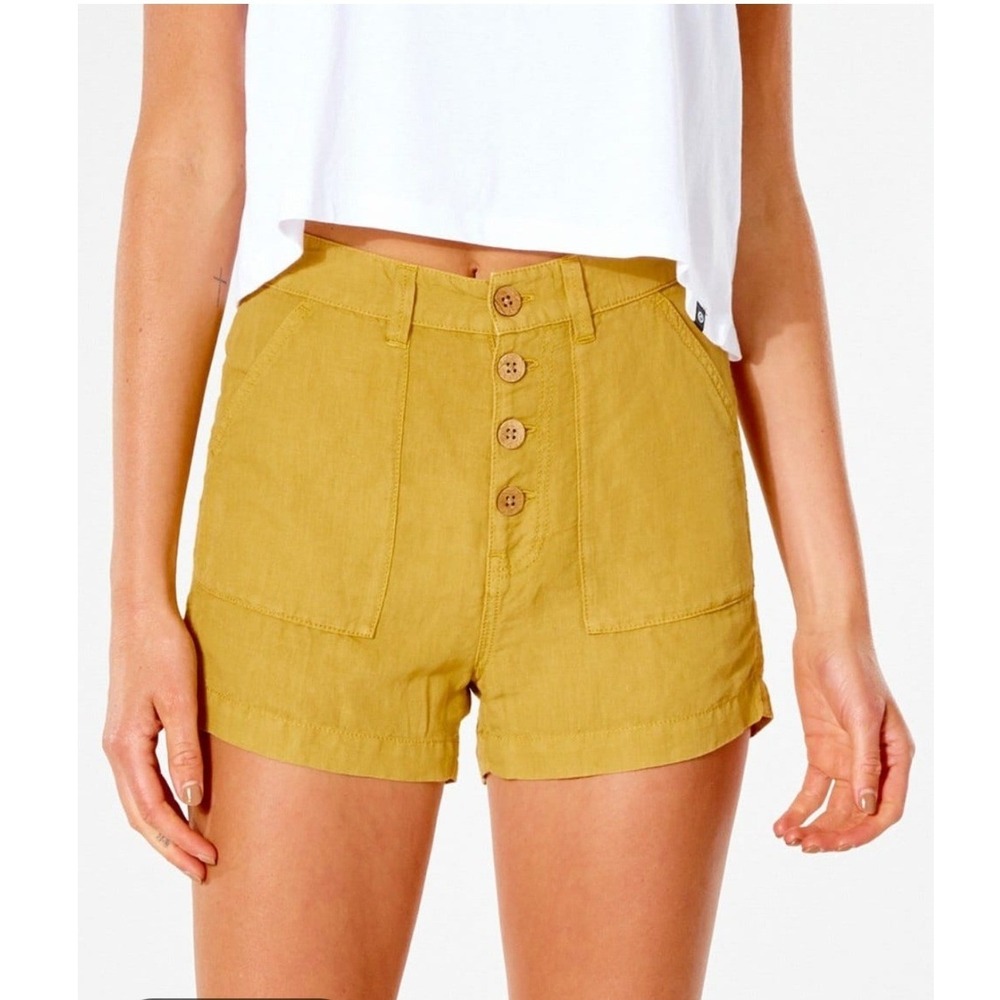 Rip Curl Button Fly Shorts‎ XS Yellow